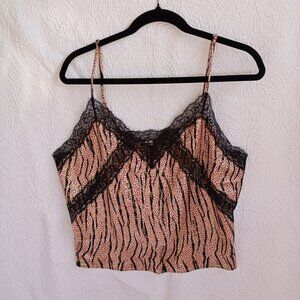 Victorias Secret Lace Trim Animal Print Camisole XL Pijama
